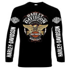 Harley Davidson, 3, men's long sleeve t-shirt, 100% cotton, S to 5XL